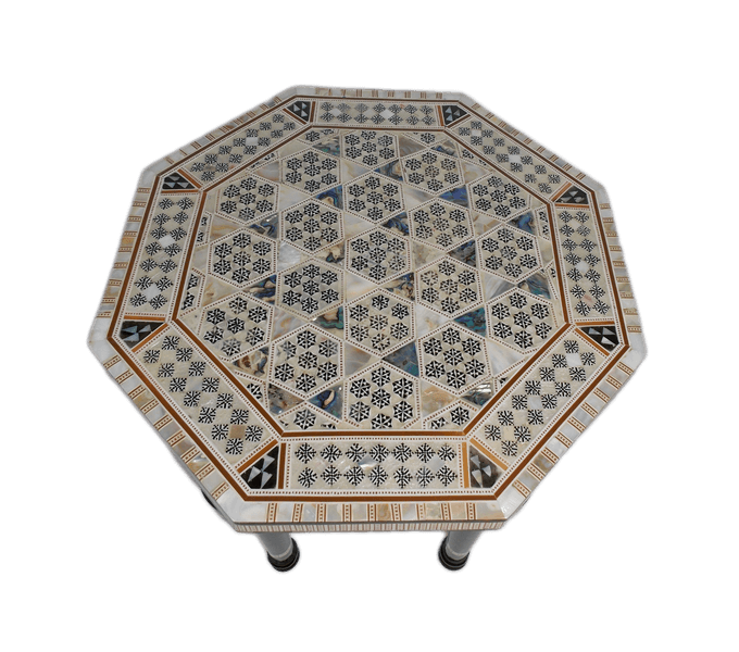Octagonal Mother of Pearl inlaid Moroccan Coffee Side table Small